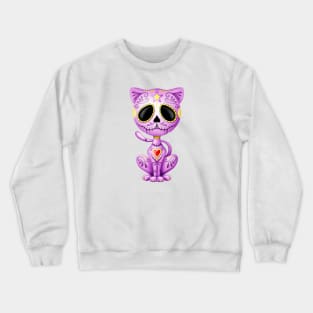 Purple Zombie Sugar Kitten Cat Crewneck Sweatshirt